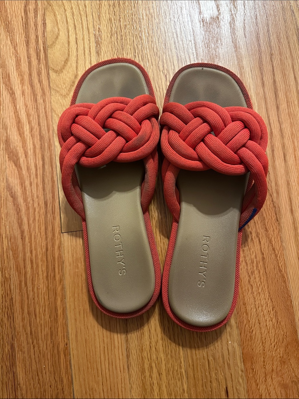 Rothy's Red Knotted Slide Sandals